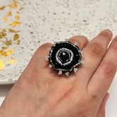 RR-BLACK & WHITE BEAUTY handmade ring